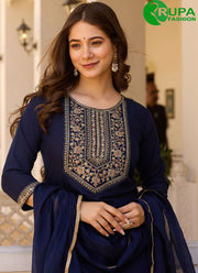 Wonderful Blue Color Rayon Trendy and Party Wear Salwar Suit